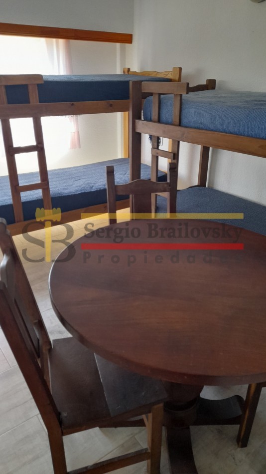 ALQUILER TEMPORAL  DEPARTAMENTO U.F. 10- MONOAMBIENTE PARA 4 PERSONAS - GESELL CENTRO