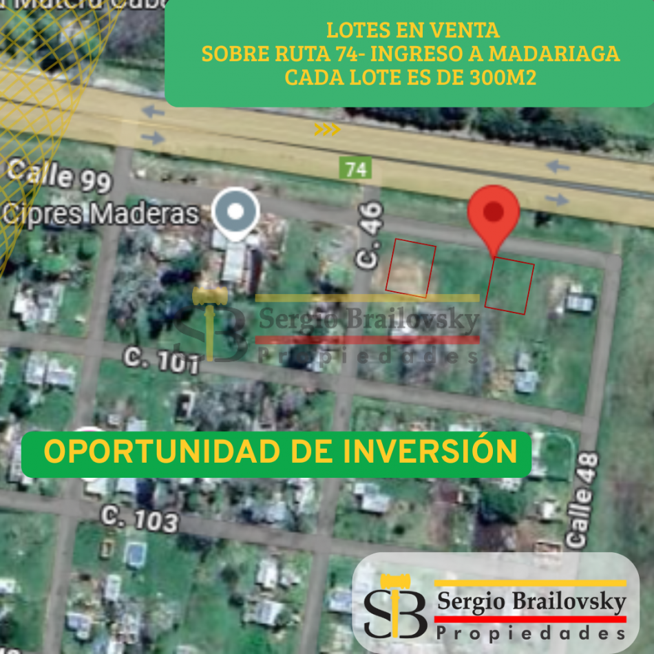 Lote en venta Ruta 74- Apto inversionistas