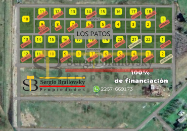 Lote en los Patos. Ultimos lotes  a la Venta- 100% financiacion
