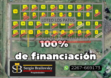 Loteo en los Patos. Ultimos lotes  a la Venta- 100% financiacion